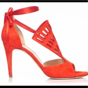 Benincasa Milano Red Suede Stiletto Sandals